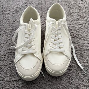 Lucky Brand Cream Lace-Up Sneakers